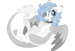 Size: 3000x2048 | Tagged: safe, artist:cinnamontee, oc, oc:rin, pegasus, pony, female, horns, mare, simple background, solo, tongue out, transparent background