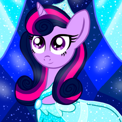 Size: 1500x1500 | Tagged: safe, artist:katya, twilight sparkle, pony, clothes, crown, dress, female, jewelry, mare, regalia, solo