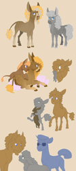 Size: 2500x5600 | Tagged: safe, artist:jackiebloom, oc, oc only, oc:dust bunny, oc:edith, donkey, rabbit, unicorn, foal, mouth hold, police officer, prone, winged rabbit