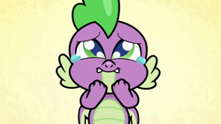 Size: 1920x1080 | Tagged: safe, screencap, spike, dragon, cute-pocalypse meow, my little pony: pony life, spoiler:pony life s01e03, crying, cute, male, solo, spikabetes, tears of joy, winged spike