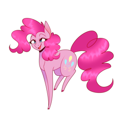 Size: 3102x3065 | Tagged: safe, artist:tuzz-arts, derpibooru import, pinkie pie, earth pony, pony, colored hooves, cute, diapinkes, female, high res, mare, open mouth, pronking, simple background, solo, transparent background