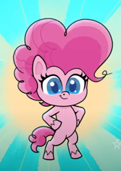 Size: 391x556 | Tagged: safe, derpibooru import, screencap, pinkie pie, earth pony, pony, my little pony: pony life, spoiler:my little pony: pony life, bipedal, cropped, hooves on hips, smiling, solo