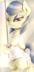 Size: 540x1128 | Tagged: safe, artist:phoenixrk49, powder rouge, earth pony, pony, clothes, digital art, ear fluff, female, leg fluff, looking at you, mare, neck fluff, solo