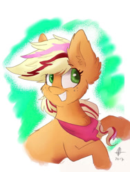 Size: 768x1024 | Tagged: safe, artist:lumepone, derpibooru import, applejack, earth pony, pony, rainbow power