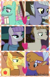 Size: 673x1024 | Tagged: safe, artist:thdpinkbiddykitty, braeburn, limestone pie, little strongheart, maud pie, mudbriar, zephyr breeze, braeheart, female, male, maudbriar, shipping, shipping domino, straight, zephyrstone