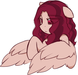 Size: 678x649 | Tagged: safe, artist:crimmharmony, oc, oc only, oc:crimm harmony, pegasus, pony, female, mare, sad, simple background, solo, transparent background