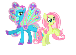 Size: 2881x2081 | Tagged: safe, artist:cutesieart, oc, oc only, oc:ellie the peacock princess, oc:flower blossom, earth pony, earth pony oc, obscene amounts of sparkle, simple background, sparkelpone, transparent background