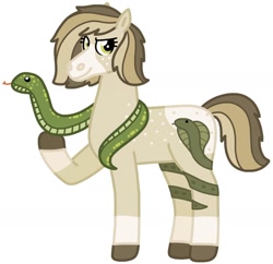 Size: 1538x1486 | Tagged: safe, artist:kindheart525, oc, oc:varmint venom, earth pony, snake, auraverse, magical lesbian spawn, offspring, parent:applejack, parent:limestone pie, parents:applestone