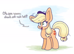 Size: 2200x1600 | Tagged: safe, artist:heir-of-rick, derpibooru import, applejack, earth pony, pony, beret, cute, female, hat, jackabetes, large ears, mare, solo