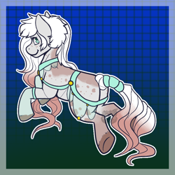 Size: 800x800 | Tagged: safe, artist:sursiq, oc, oc:fiseti, earth pony, pony, accessories, blank flank, full body, long mane, long tail, solo