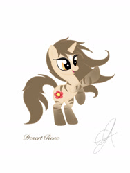 Size: 1800x2400 | Tagged: safe, artist:poshpegasus, oc, oc:desert rose, hybrid, unicorn, zebra, horn, solo, unicorn oc, zebra oc