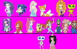 Size: 3040x1953 | Tagged: safe, artist:ketrin29, artist:sonicsuperstar1991, artist:user15432, adagio dazzle, aria blaze, fluttershy, pinkie pie, rarity, oc, oc:aaliyah, human, equestria girls, equestria girls series, legend of everfree, 1000 hours in ms paint, aaliyah, amulet, b.e.n, b.e.n.2, barely eqg related, base used, bloom, bloom (winx club), camp everfree outfits, crossover, crossover shipping, crown, female, fluttertails, jewelry, knuckles the echidna, luigi, male, mario, mario & luigi, mario & sonic, mario and sonic, miles "tails" prower, music festival outfit, necklace, needs more saturation, nintendo, rainbow s.r.l, rarisonic, regalia, relationships, sega, shipping, sonic the hedgehog, sonic the hedgehog (series), spongebob squarepants, straight, strawberry shortcake, strawberry shortcake (character), super mario bros., winx club