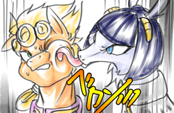 Size: 1989x1295 | Tagged: safe, artist:thurder2020, pony, bruno buccellati, giorno giovanna, jojo's bizarre adventure, ponified, vento aureo