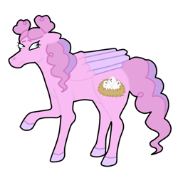 Size: 1280x1280 | Tagged: safe, artist:crownofslime, oc, oc only, pegasus, pony, babyverse, cutie mark, female, magical lesbian spawn, next generation, offspring, parent:flitter, parent:pinkie pie, simple background, solo, transparent background