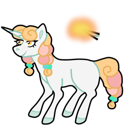 Size: 1000x1000 | Tagged: safe, artist:crownofslime, oc, oc only, pony, unicorn, babyverse, female, magical lesbian spawn, next generation, offspring, parent:peach fuzz, parent:sweetie belle, simple background, solo, transparent background