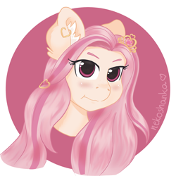 Size: 2800x2800 | Tagged: safe, artist:nekoshanka, oc, oc:princess idle, pony, cute, female, icon, pink, solo, tsundere