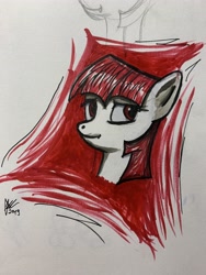 Size: 3024x4032 | Tagged: safe, artist:minzart, twilight sparkle, pony, undead, vampire, vampony, bust, female, palindrome get, portrait, solo, traditional art