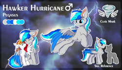 Size: 2073x1200 | Tagged: safe, artist:lunar froxy, oc, oc only, oc:hawker hurricane, pegasus, cheek fluff, chest fluff, ear fluff, female, fluffy, male, mare, nuzzling, oc x oc, reference sheet, shipping, size difference, stallion, straight