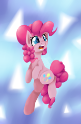 Size: 1063x1627 | Tagged: safe, artist:alazak, derpibooru import, pinkie pie, earth pony, pony, bipedal, cute, diapinkes, female, mare, open mouth, solo