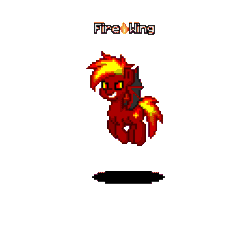 Size: 400x400 | Tagged: safe, oc, oc only, oc:fire wing, pony, animated, male, pixel art, pony dragon hybrid, pony dragon hybrid oc, pony town, simple background, sprite, transparent background