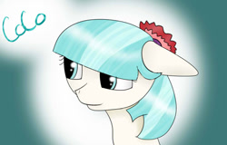 Size: 800x512 | Tagged: safe, artist:scenicstar, coco pommel, earth pony, pony, simple background