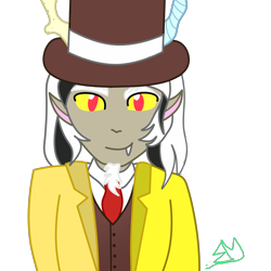 Size: 3000x3000 | Tagged: safe, artist:brisk-might3, discord, equestria girls, equestria girls-ified, hat, solo, top hat