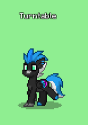 Size: 233x333 | Tagged: safe, artist:kez, oc, oc only, oc:turntable, classical hippogriff, hippogriff, pony, commission, green background, male, pony town, simple background, text