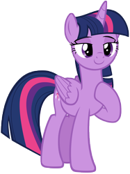 Size: 7700x10320 | Tagged: safe, artist:andoanimalia, twilight sparkle, twilight sparkle (alicorn), alicorn, pony, spoiler:deep tissue memories, absurd resolution, cutie mark, deep tissue memories, female, mare, raised hoof, simple background, smiling, solo, transparent background, vector