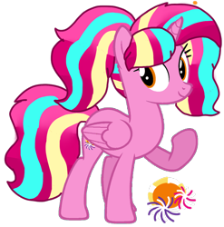 Size: 1068x1080 | Tagged: safe, artist:徐詩珮, oc, oc only, oc:fluffle dawn, alicorn, pony, base used, female, magical lesbian spawn, mare, offspring, offspring's offspring, parent:luster dawn, parent:oc:bubble sparkle, parents:bubbledawn, parents:canon x oc, simple background, solo, transparent background
