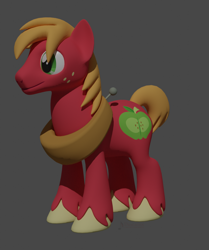 Size: 890x1065 | Tagged: safe, artist:dracagon, big macintosh, pony, 3d, gray background, simple background, solo