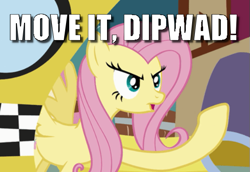 Size: 549x378 | Tagged: safe, derpibooru import, edit, edited screencap, screencap, fluttershy, pegasus, pony, putting your hoof down, angry, caption, cropped, image macro, meme, road rage, solo, taxi, text