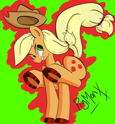 Size: 1800x1928 | Tagged: safe, artist:pigmanxx, derpibooru import, applejack, earth pony, pony, female, mare, simple background, solo