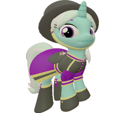 Size: 797x720 | Tagged: safe, artist:topsangtheman, cornetta, pony, unicorn, 3d, clothes, hat, simple background, solo, source filmmaker, transparent background, uniform