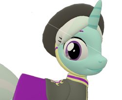 Size: 876x720 | Tagged: safe, artist:topsangtheman, cornetta, pony, unicorn, 3d, close-up, clothes, hat, simple background, solo, source filmmaker, transparent background, uniform