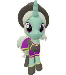 Size: 638x720 | Tagged: safe, artist:topsangtheman, cornetta, pony, unicorn, 3d, clothes, hat, looking at you, simple background, solo, source filmmaker, transparent background, uniform