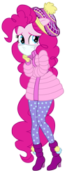 Size: 345x900 | Tagged: safe, artist:sapphiregamgee, pinkie pie, equestria girls, boots, clothes, coat, face mask, ponied up, shoes, simple background, solo, transparent background