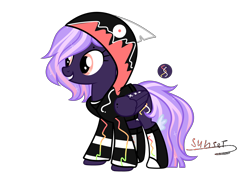 Size: 6188x4321 | Tagged: safe, artist:lazuli, oc, oc only, pony, clothes, eyelashes, grin, hoodie, signature, simple background, smiling, solo, text, transparent background