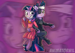 Size: 1500x1060 | Tagged: safe, artist:animatorwil, derpibooru import, twilight sparkle, unicorn twilight, unicorn, it's about time, eyepatch, future twilight, lidded eyes, zoom layer