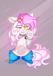 Size: 1654x2339 | Tagged: safe, artist:2pandita, oc, oc:pandita, pegasus, clothes, female, mare, one eye closed, socks, solo, underhoof