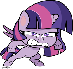 Size: 4718x4500 | Tagged: safe, artist:limedazzle, derpibooru import, twilight sparkle, twilight sparkle (alicorn), alicorn, pony, my little pony: pony life, absurd resolution, angry, bipedal, simple background, solo, transparent background