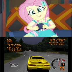 Size: 690x694 | Tagged: safe, better together, equestria girls, game stream, gran turismo 1, shimmercode, solo, toyota, toyota mr2