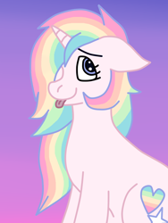 Size: 900x1200 | Tagged: safe, artist:insanity-w0lf, oc, oc:wishful thinking, unicorn, solo, sticking tongue out, tongue out