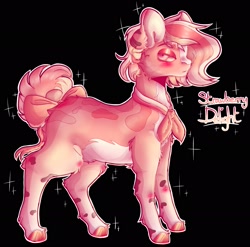 Size: 2048x2024 | Tagged: safe, artist:tinyassassin04, oc, oc:strawberry delight, earth pony, bow on tail, fluffy, shading, solo