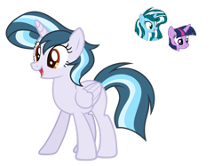 Size: 1024x767 | Tagged: safe, artist:sapphiretwinkle, derpibooru import, twilight sparkle, twilight sparkle (alicorn), oc, oc:sapphire, alicorn, pony, female, magical lesbian spawn, mare, offspring, parent:oc:sapphire, parent:twilight sparkle, parents:canon x oc, simple background, transparent background