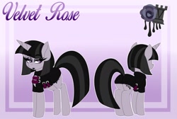 Size: 1280x861 | Tagged: safe, artist:ladylullabystar, oc, oc:velvet rose, pony, unicorn, butt, clothes, female, mare, plot, reference sheet, solo