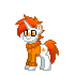 Size: 280x280 | Tagged: safe, artist:thebadbadger, oc, oc only, oc:kaponyt, pony, animated, clothes, pixel art, pony town, simple background, solo, sweater, transparent background