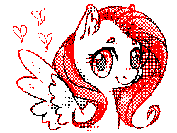 Size: 256x192 | Tagged: safe, artist:amphoera, derpibooru import, fluttershy, pegasus, pony, animated, barely animated, cute, duochrome, flipnote studio, heart, limited palette, looking at you, offset, shyabetes, simple background, solo, white background