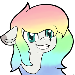 Size: 2160x2160 | Tagged: safe, oc, earth pony, pony, cute, grin, rainbow, smiling, solo