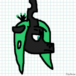 Size: 470x470 | Tagged: safe, artist:whistle blossom, oc, oc:queen milkweed, changeling, changeling queen, animated, changeling oc, changeling queen oc, crown, eyeroll, female, flipanim, frame by frame, gif, graph paper, green changeling, jewelry, mare, open mouth, regalia, unamused