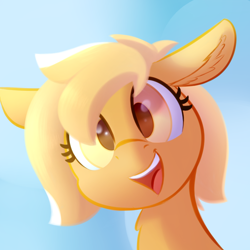 Size: 1000x1000 | Tagged: safe, artist:silshadnic, oc, oc only, oc:mareota, pony, bust, chest fluff, ear fluff, female, floppy ears, looking at you, mare, portrait, smiling, solo